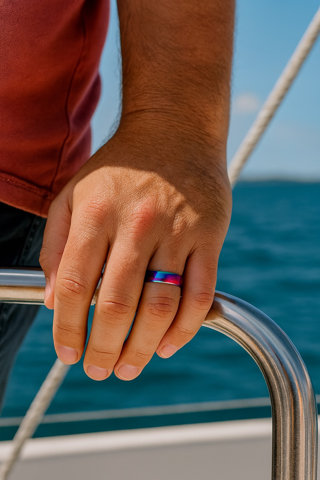 Customizable rainbow tungsten ring